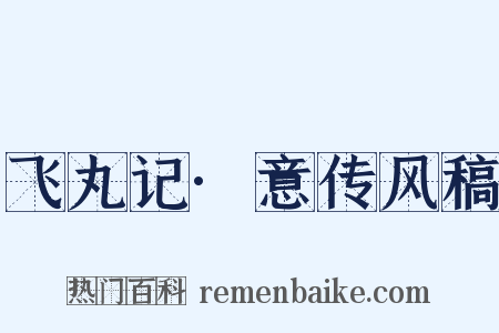 飞丸记·意传风稿是什么意思的图片
